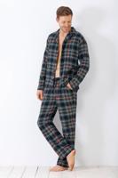 Flanellen heren pyjama Hajo groen