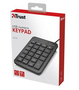 Trust Xalas Numeriek USB-toetsenblok Toetsenbord Zwart