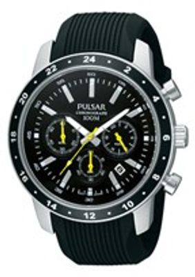 Horlogeband Pulsar VD53-X055 / PT3165X1 / PQ071X Rubber Zwart 22mm