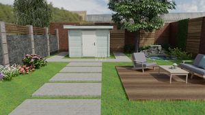 Woodpro Horst Tuinhuis 300x200 cm 28 mm vuren blank- Plat dak- Onbehandeld vurenhout- Woodpro