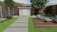 Woodpro Horst Tuinhuis 300x200 cm 28 mm vuren blank- Plat dak- Hout- Woodpro