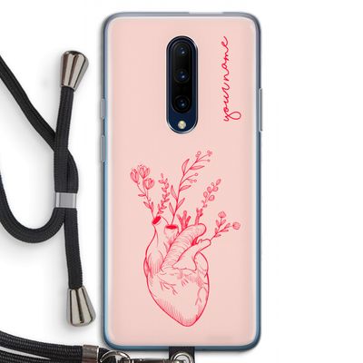 Blooming Heart: OnePlus 7 Pro Transparant Hoesje met koord