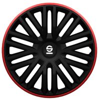 4-Delige Sparco Wieldoppenset Bergamo 15-inch zwart/rood SP1585BKRD