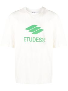 Etudes t-shirt en coton biologique à logo imprimé - Tons neutres