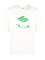 Etudes t-shirt en coton biologique à logo imprimé - Tons neutres