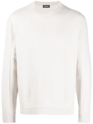 Zegna pull en laine mélangée à col rond - Tons neutres