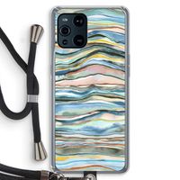 Watercolor Agate: Oppo Find X3 Transparant Hoesje met koord