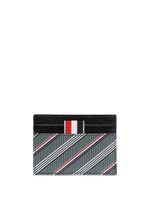 Thom Browne porte-cartes à rayures RWB - Gris