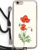 Red poppy: iPhone 6 PLUS / 6S PLUS Transparant Hoesje met koord