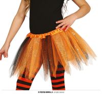 Tutu Oranje/Zwart Glitter Kind - thumbnail