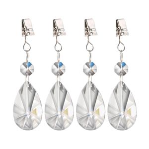 4x stuks tafelkleedgewichtjes kristallen druppels glas