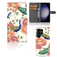 Telefoonhoesje | Met pasjeshouder | voor Samsung Galaxy S23 Ultra Pink Peacock