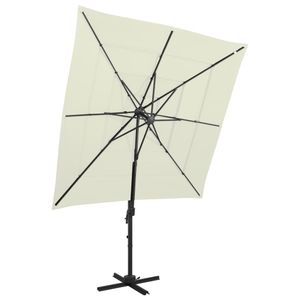 VidaXL Parasol 4-laags met aluminium paal 250x250 cm zandkleurig
