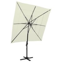 VidaXL Parasol 4-laags met aluminium paal 250x250 cm zandkleurig