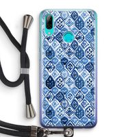 Blauw motief: Huawei P Smart (2019) Transparant Hoesje met koord