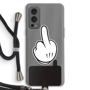 Middle finger black: OnePlus Nord 2 5G Transparant Hoesje met koord
