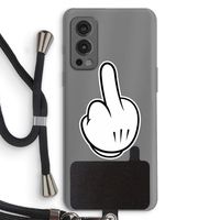 Middle finger black: OnePlus Nord 2 5G Transparant Hoesje met koord