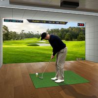 Golf Oefenmat 152 x 92 cm Golf Oefenmat met 2 Golf Tees en 2 Alignment Sticks 6 Voorgeboorde Tee Gaten voor Binnen/Outdoor Gebruik - thumbnail