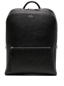 Smythson sac à dos en cuir grainé - Noir