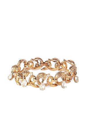 Susan Caplan Vintage bracelet Trifari serti de cristaux (années 1960) - Or