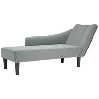 Chaise longue met rechterarmleuning stof lichtgrijs