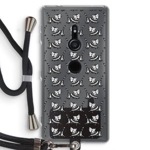 Zwarte poes: Sony Xperia XZ2 Transparant Hoesje met koord