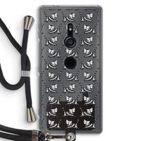 Zwarte poes: Sony Xperia XZ2 Transparant Hoesje met koord
