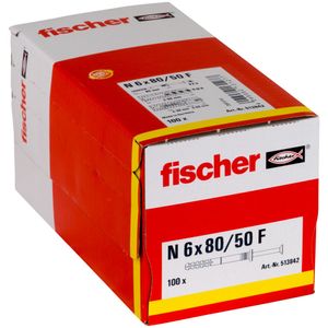 Fischer 513842 schroefanker & muurplug 100 stuk(s) Schroef- & muurplugset 80 mm