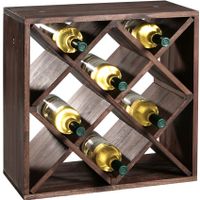 Houten wijnflessen rek/wijnrek vierkant voor 16 flessen 25 x 50 x 50 cm