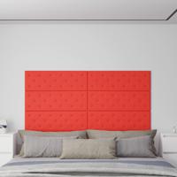 Wandpanelen 12 st 3,24 m 90x30 cm kunstleer rood