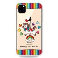 Mode zachte TPU Case 3D Cartoon transparante zachte siliconen cover telefoon gevallen voor IPhone XI 2019 (Merry-go-round)