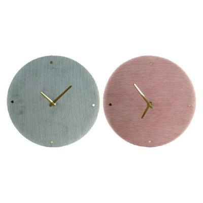 Muurklok DKD Home Decor Groen Roze 40,5 x 5,5 x 40,5 cm (2 Stuks)