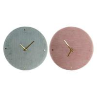 Muurklok DKD Home Decor Groen Roze 40,5 x 5,5 x 40,5 cm (2 Stuks)