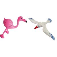 Opblaasbare flamingo en meeuw   -