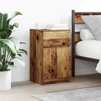 Nachtkastjes 2 st 39x35x65 cm bewerkt hout oud houtkleurig