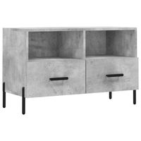 The Living Store TV-meubel Betongrijs 80x36x50 cm - Stevig houten ontwerp