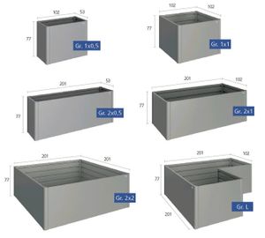 Biohort 65005 verhoogd tuinbed Groentebed Grijs Rechthoek