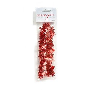 Rode spiraal slinger met sterren 750cm kerstboom versieringen   -