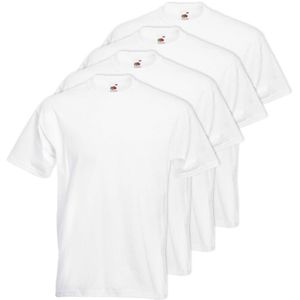 4x Grote maten basic wit t-shirt 4XL voor heren