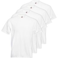 4x Grote maten basic wit t-shirt 4XL voor heren