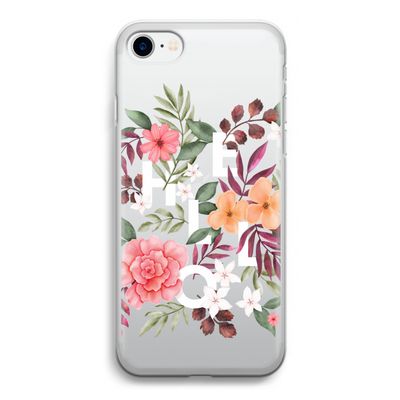 Hello in flowers: iPhone SE 2020 Transparant Hoesje
