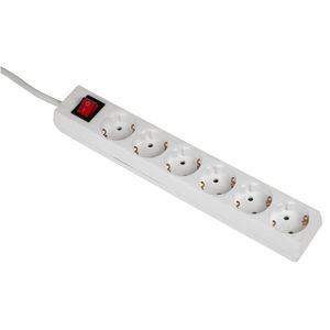 Hama STEKKERDOOS 6-VOUDIG MET SCHAKELAAR 5 METER Desktop accessoire Wit
