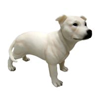 Polystone tuinbeeld Engelse Staffordshire Terrier hondje 15 cm   - - thumbnail