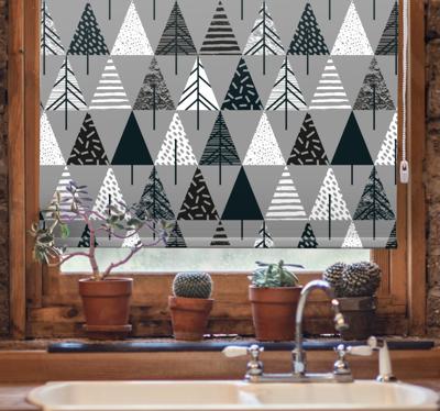 Noorse rolgordijn keuken minimalistische bomen
