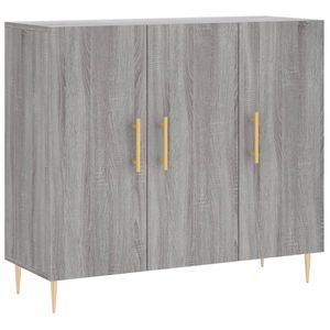 vidaXL Dressoir 90x34x80 cm bewerkt hout grijs sonoma eikenkleurig