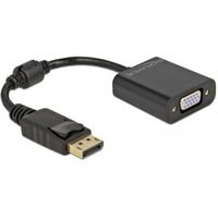 DeLOCK 61006 video kabel adapter 0,15 m DisplayPort VGA (D-Sub) Zwart - thumbnail