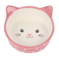 Happy pet voerbak kat polka roze / creme (300 ML) - thumbnail