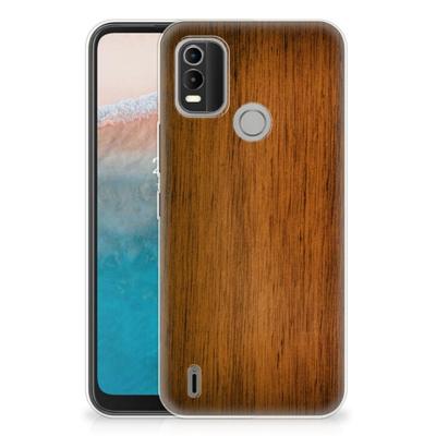 Nokia C21 Plus | Bumper Hoesje | Donker Hout