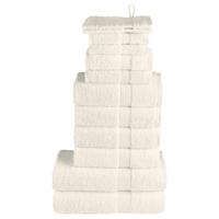 VidaXL 12-delige handdoekenset solund 600 g/m² crèmekleurig