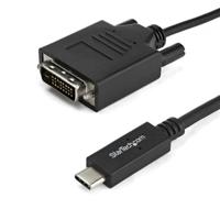 Adapter USB C naar DVI Startech CDP2DVIMM2MB 2 m Zwart Adapter USB C naar DVI Startech CDP2DVIMM2MB 2 m Zwart